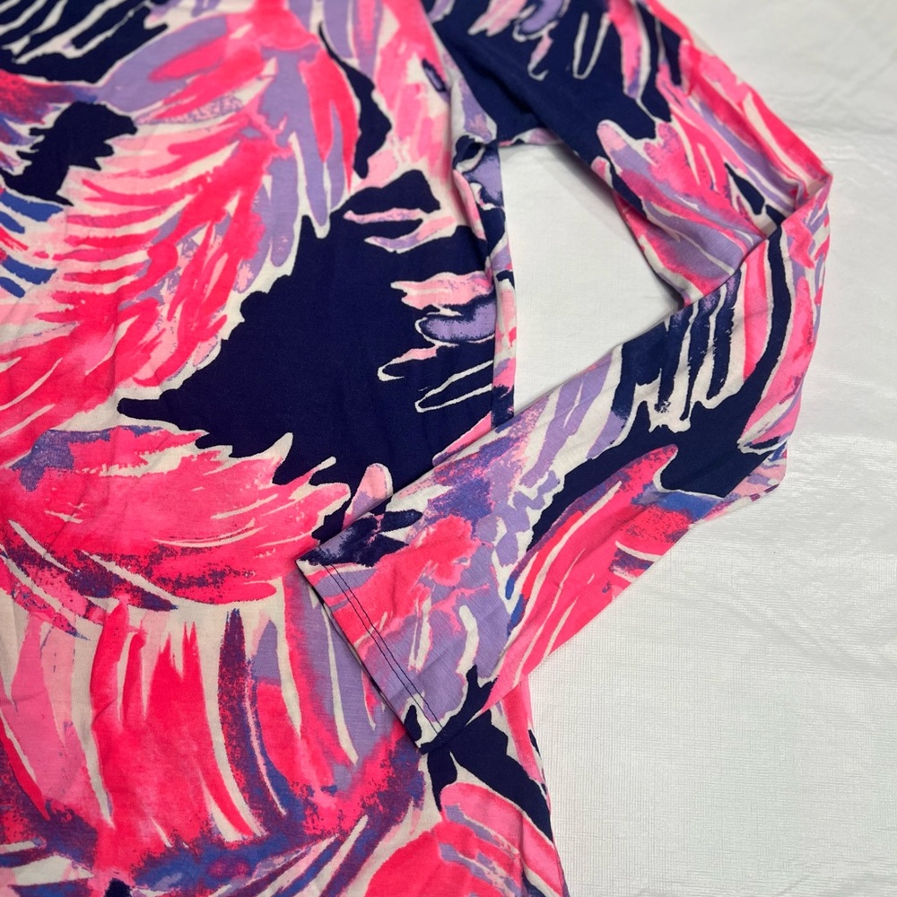 Lilly Pulitzer Pink and Purple Aurelia Off the Shoulder Top Excellent BRIGHT! - Picture 2 of 6